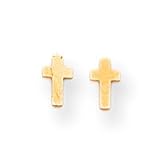 Sardelli - 14kt Polished Gold Tiny Cross Screwback Earrings