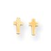 Sardelli - 14kt Polished Gold Tiny Cross Screwback Earrings