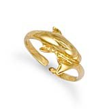 Jewelco London 9ct Solid gold hand finished dolphin design Toe Ring ( 1.5g )