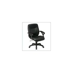 Office Star FL6431 Tan Faux Leather Mid Back Managers Office Desk Chairs