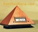Pyramid Gong Alarm Clock, Varnished Wood Image