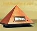 Pyramid Gong Alarm Clock, Varnished Wood Image
