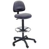 Safco 3401BL_BULK Precision Drafting Chair, Star Base, Pneumatic Seat Control, Black Fabric
