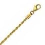 14k Yellow Gold D/C 10 Inch X 2.0 mm Rope Chain Anklet - JewelryWeb