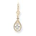 14k 9x6mm Pear Cubic Zirconia Leverback Earrings
