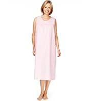 Scoop Neck Floral Embroidered Nightdress