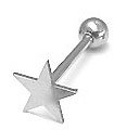 Casted Surgical Steel STAR Tongue Ring Barbell