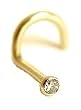 14 karat yellow gold nose ring with genuine Diamond