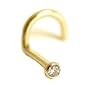 14 karat yellow gold nose ring with genuine 1.5mm Diamond