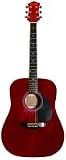 Main Street Dreadnought Acoustic Guitar in Transparent Red