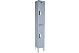 Hallowell Locker Double Tier 12x12x36 2 Door Assembled Gray
