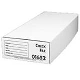 Sparco Products Storage File For Checks, Hinged Lid, 9x24x3-1/2, White.