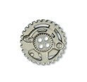 Steampunk Gears Button - Nickel Finish - 5/8"
