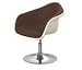BAR CHAIR RETRO BROWN PVC/BROWN PIPING/CREAM ABS