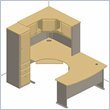 Bush Furniture Series A Hansen Cherry U-Shaped Desk
