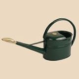 Haws V134G Slimcan Galvanized Green Painted Watering Can with Oval Rose - 1.3 US Gallons
