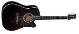 Silvertone SD20CE Cutaway Acoustic-Electric Guitar (Transparent Black)