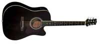 Silvertone SD20CE Cutaway Acoustic-Electric Guitar (Transparent Black)