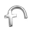 Solid 14KT White Gold Cross Nose Screw Ring