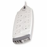 105787 Belkin 8 socket Surgemaster Maximum Series With Telephone Protection f9m820uk4m