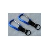 (2) Water Bottle Holders W  Blue Aluminum Carabiner Attachments by 