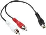 Petra 255-025 (C1736/BK/6') 2 RCA Plugs to 1 RCA Jack Y-Adapter