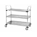 Metro MW Series Stainless Steel/Chrome Plated Wire Utility Cart, 3 Shelves, 375 lbs Capacity, 24" Length x 18" Width x 38" Height