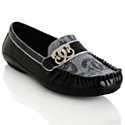 Sharif Signature Print Fabric & Leather Loafers