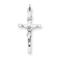 Sterling Silver Crucifix Pendant with 20 Inch Sterling Silver Chain