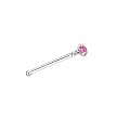 Sterling Silver Pink Stone Nose Stud - 1.5 mm End Ball - Sold as a Pair