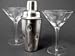 3 Pc Martini Shaker and Martini Glass Set