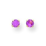 14k 3mm Synthetic Alexandrite BirthStone Earrings
