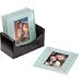 Cherished Accents Glass Photo Coasters, with Storage Rack