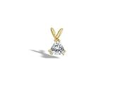 14K Yellow Gold Genuine Trillion White Topaz Pendant