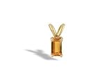 14K Yellow Gold Genuine Emerald-cut Citrine Pendant