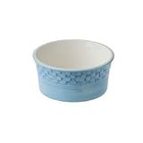 SPOT Basketweave Stoneware Dog Dish 8'' Blue