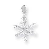 Sterling Silver Diamond-Cut Snowflake Pendant