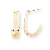 Sardelli - 14k Open Greek Key J Hoop Earrings