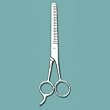 Titania Thinning Shears Hook 7" Stainless