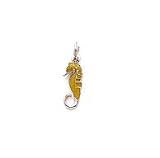 Enameled Sterling Silver Seahorse Charm. 1 Inch Long By 1/4 Inch Wide