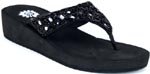 11N9WJCZDvL. SL160  Yellow Box Standard Womens Wedge Thong Black Sandals