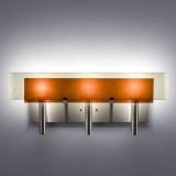 WPT Design Dessy3-SS Wired Blue/Flat Back White Dessy 2 3 Light Incadescent Wall Sconce in Stainless Steel