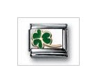 3 Leaf Clover w/ Stem Green Classic Enamel, Italian Charm by Nomination Charms