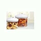 FoodSaver 2-Piece Canister Set, Smoke Gray and White