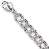 Rembrandt Charms Double Link Charm Bracelet, 7, Lobster Clasp in Silver or Gold
