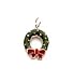 Enameled Sterling Silver Wreath Charm. Measures 1 Inch Long By 1/2 Inch Wide