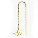 14K Los Angeles Dodgers Baseball Cap Threader Earrings
