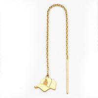 14K Los Angeles Dodgers Baseball Cap Threader Earrings