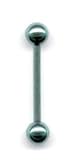 Titanium Green Barbell 14 gauge by 5/8