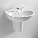 TOTO LHT242G Sedona Beige Prominence, Wall Mount Single Hole Lavatory with SanaGloss ...
